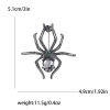 Three vintage crystal spider brooches, silver, gold and black alloy pins, Muslim-style white display stand Item Picture